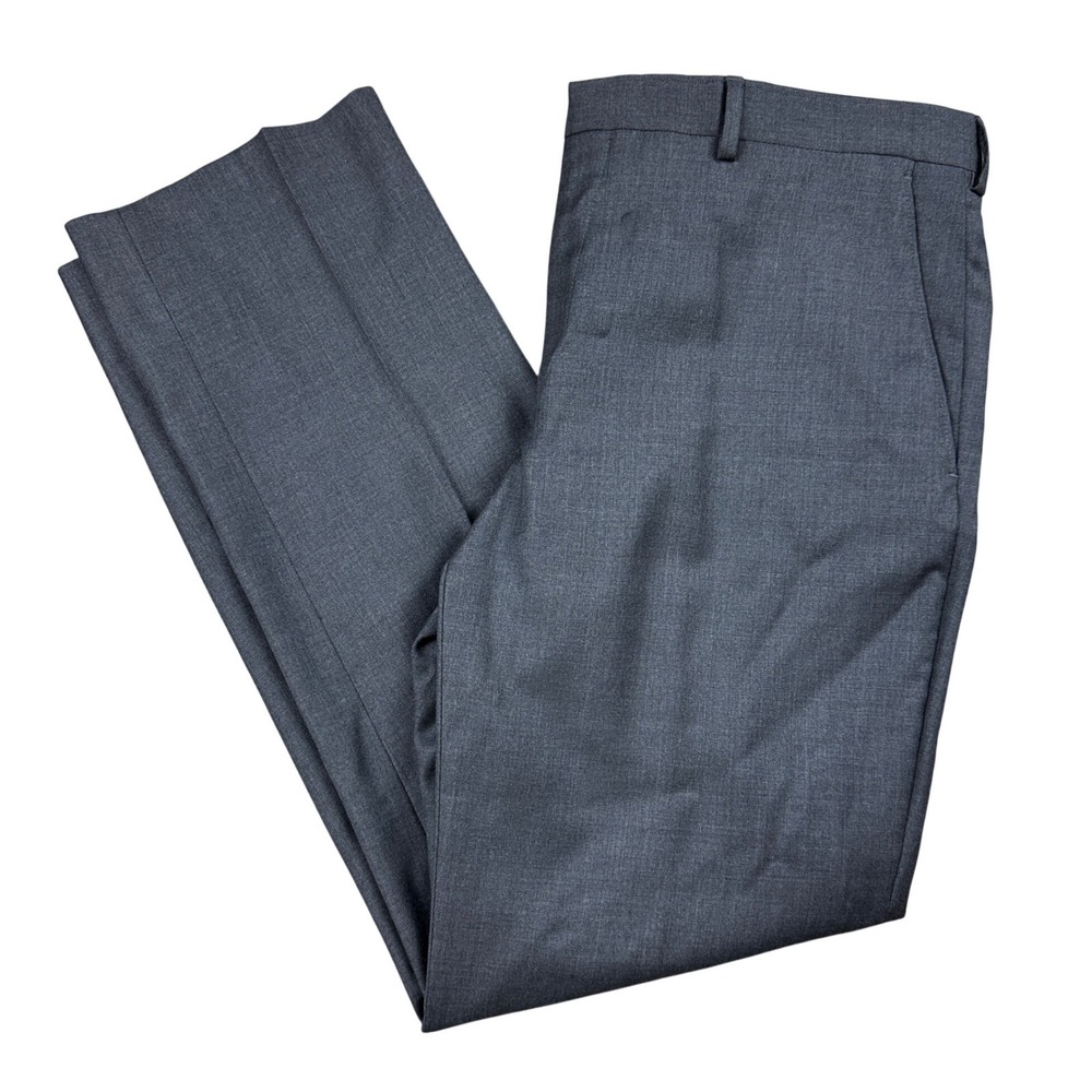 Jos A Bank Joseph Slim Fit Dress Pants Gray Flat Front Mens Trousers 33x30